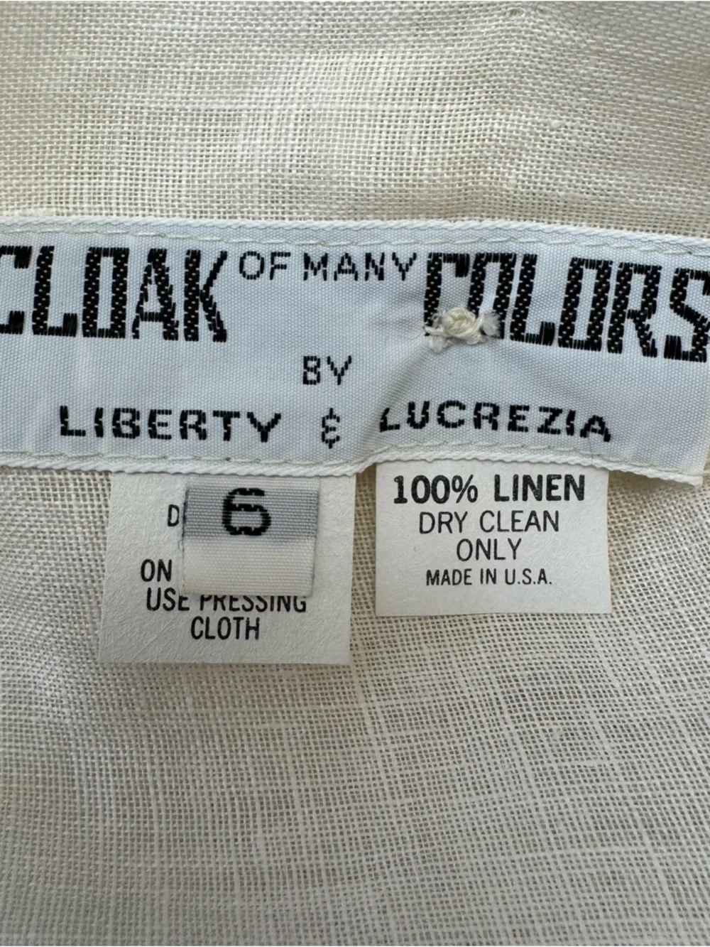 Vintage Cloak Of Many Colors Liberty Lucrezia Linen Blouse Top Size 6 Sheer Vict - Picture 12 of 13